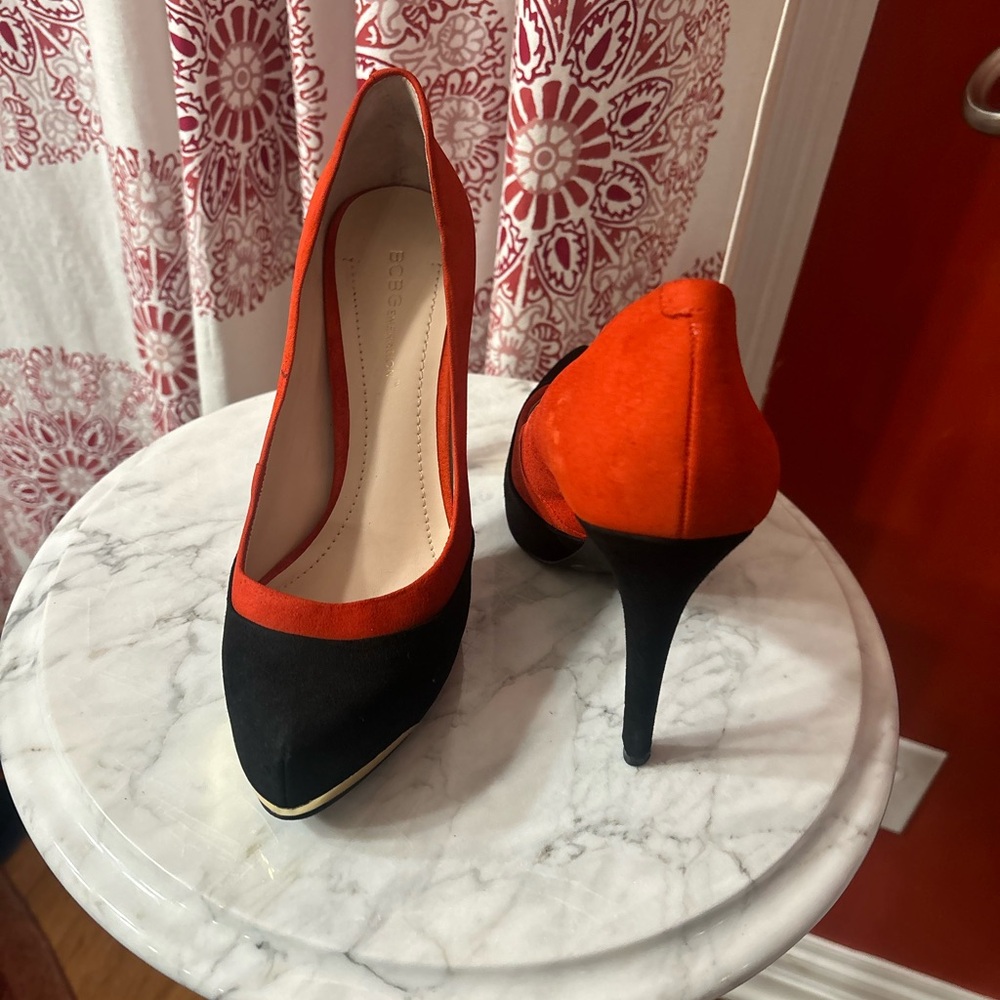 BCBGeneration, Black and Orange Platform Heels - image 4